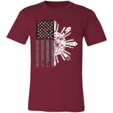 Filipino Sun with American Flag BW Unisex Jersey T-Shirt